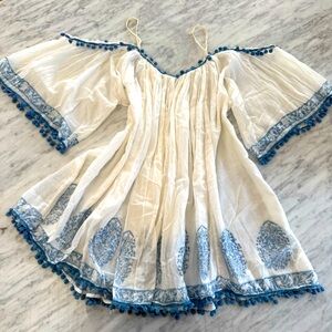 Blue and white beach coverup. S-M